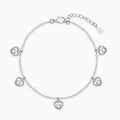 Silver Small Heart Charm Bracelet