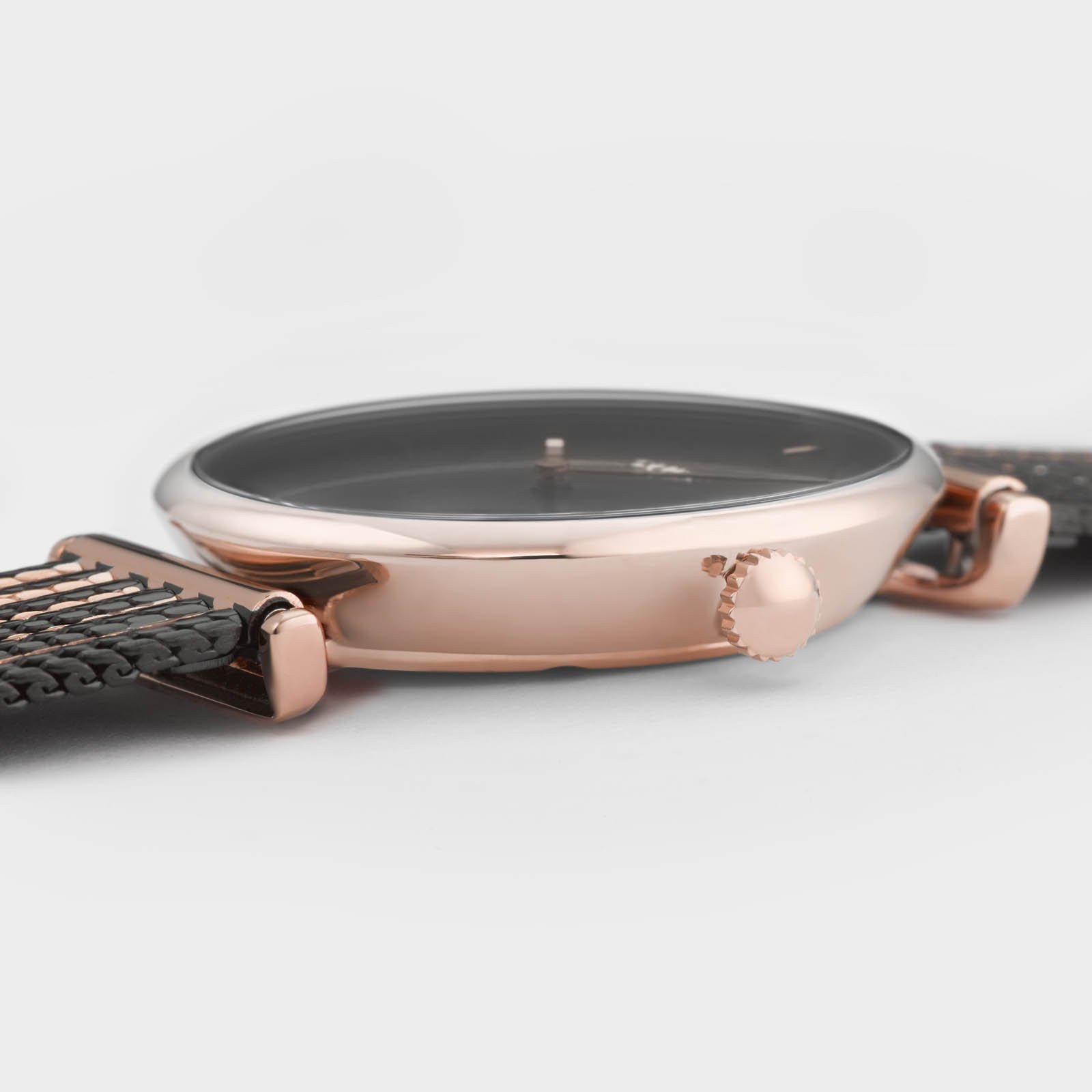 Triomphe Watch Mesh, Black, Rose Gold Colour