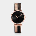 Triomphe Watch Mesh, Black, Rose Gold Colour