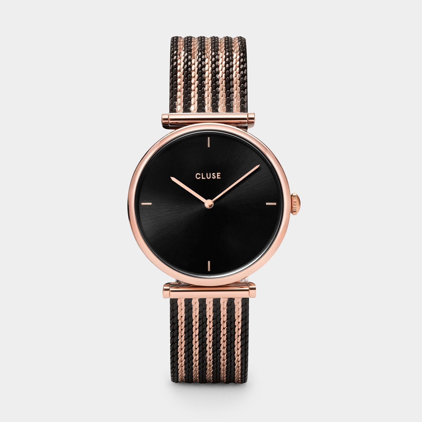 Triomphe Watch Mesh, Black, Rose Gold Colour