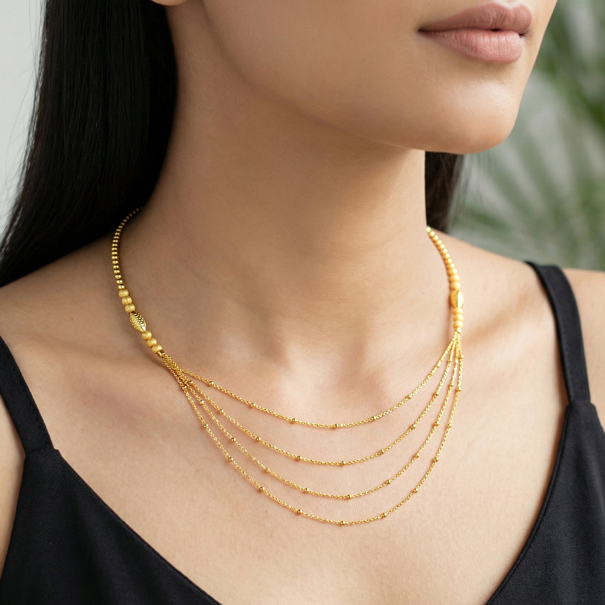 Kriti Sanon Golden Treasure Layered Necklace