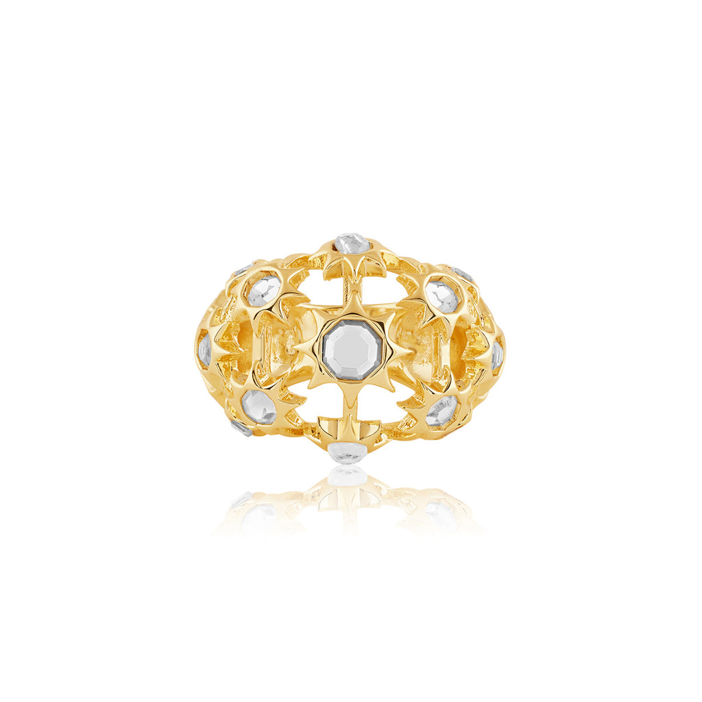 Celeste Mirror Cocktail Bubble Ring