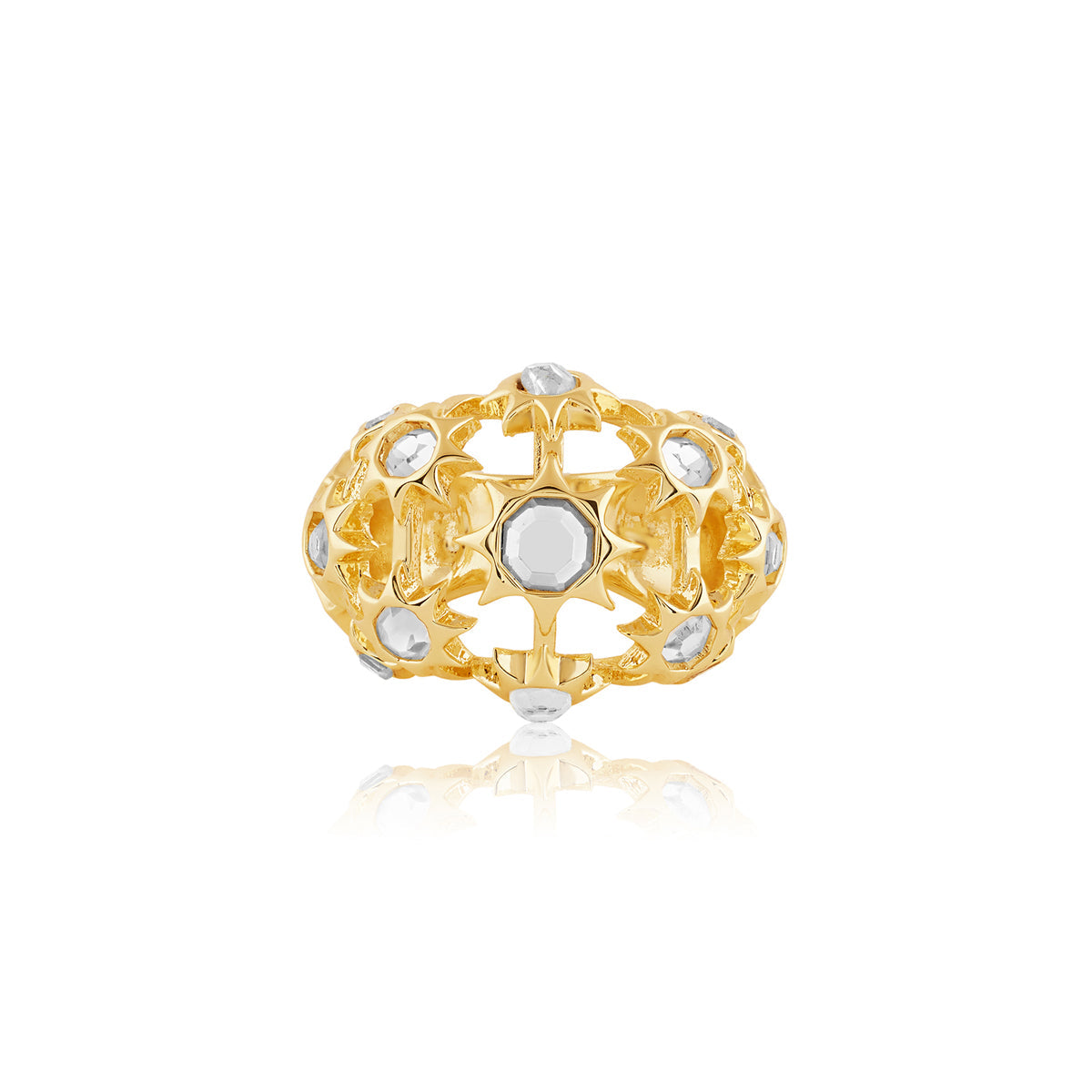 Celeste Mirror Cocktail Bubble Ring