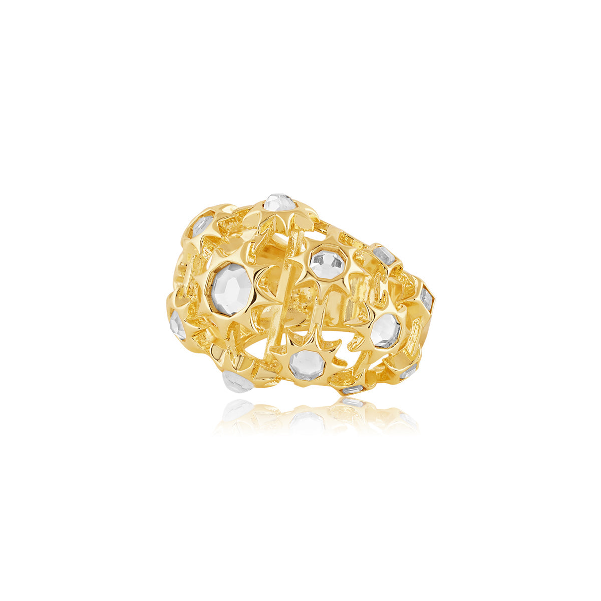 Celeste Mirror Cocktail Bubble Ring