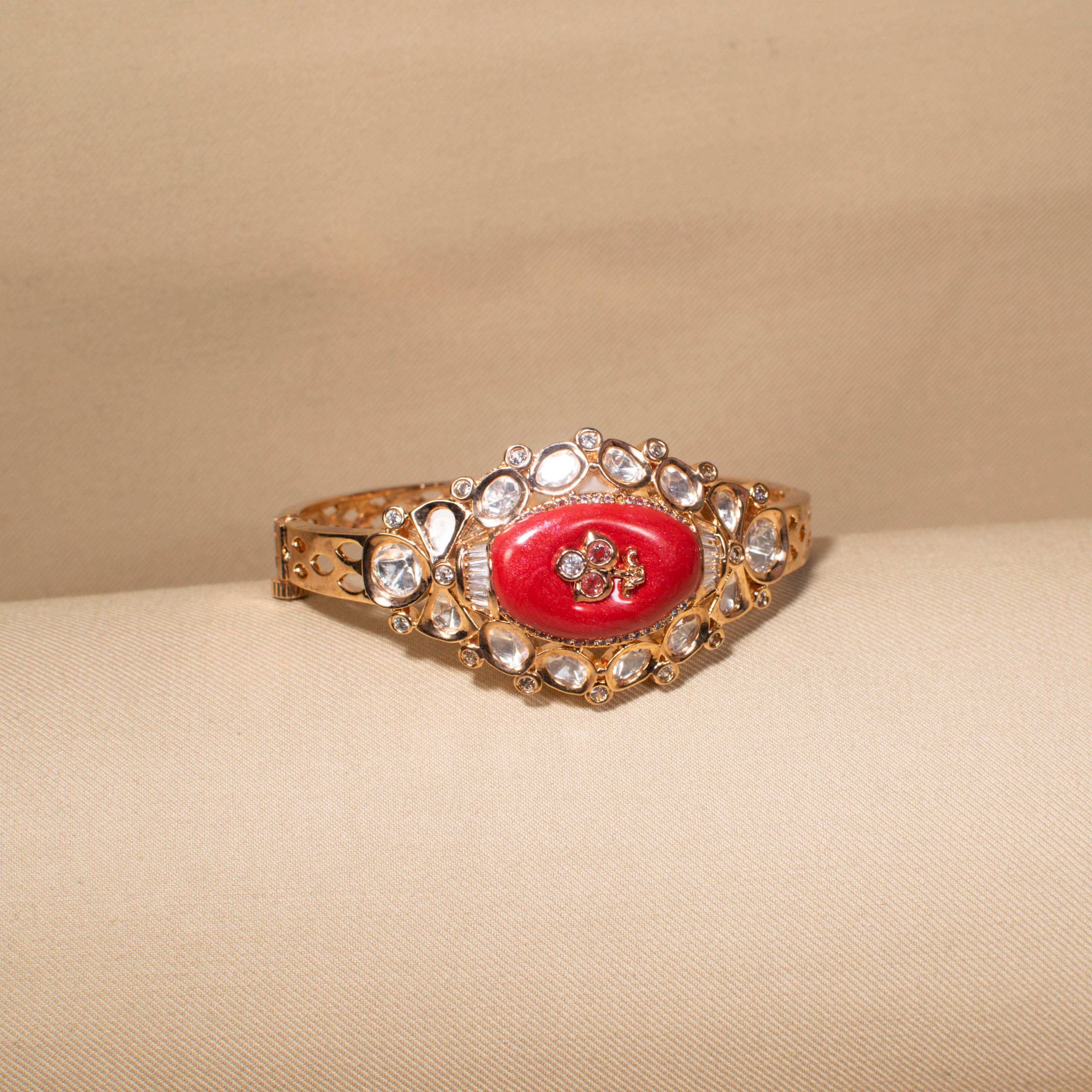 Shahi Meena Bangle - Red