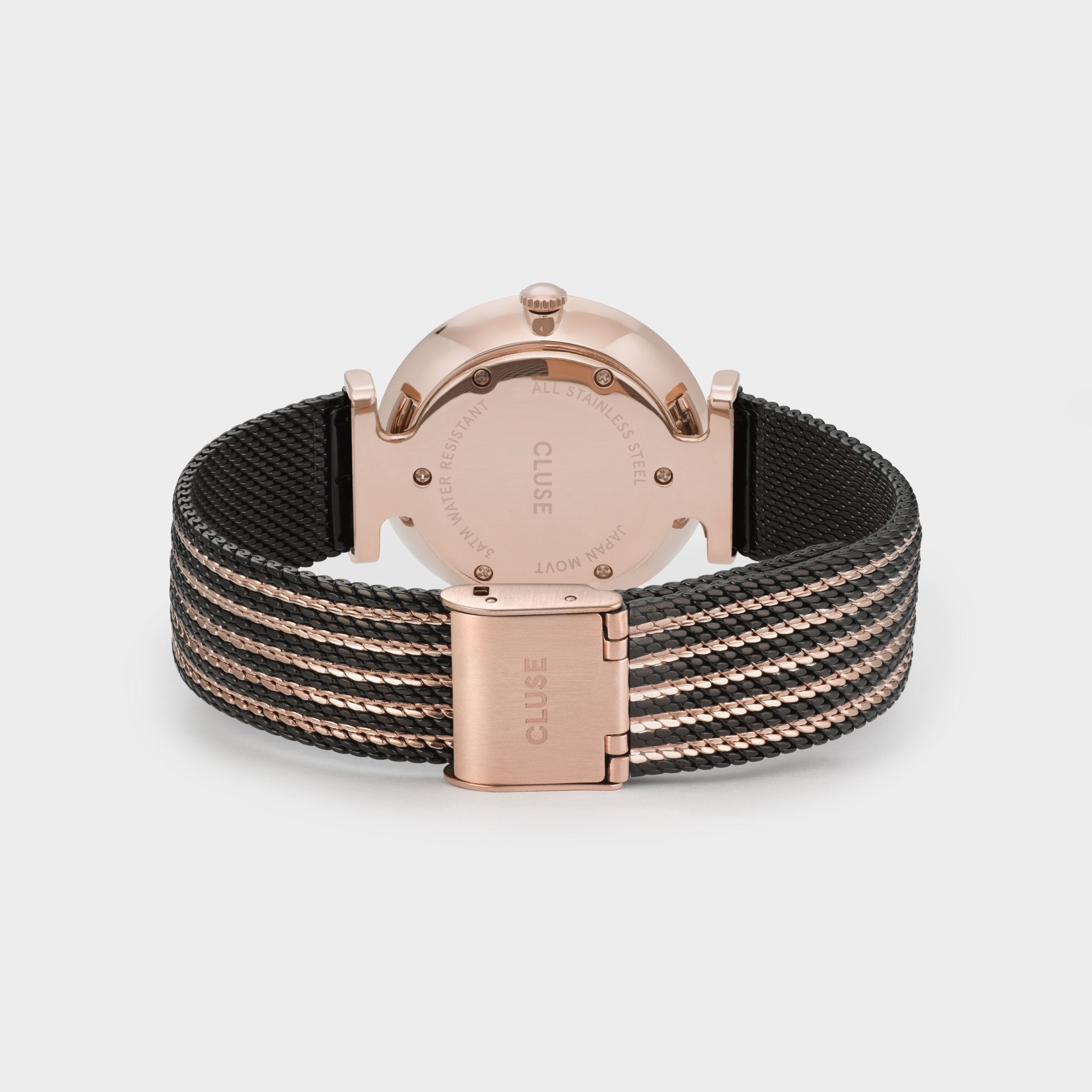 Triomphe Watch Mesh, Black, Rose Gold Colour